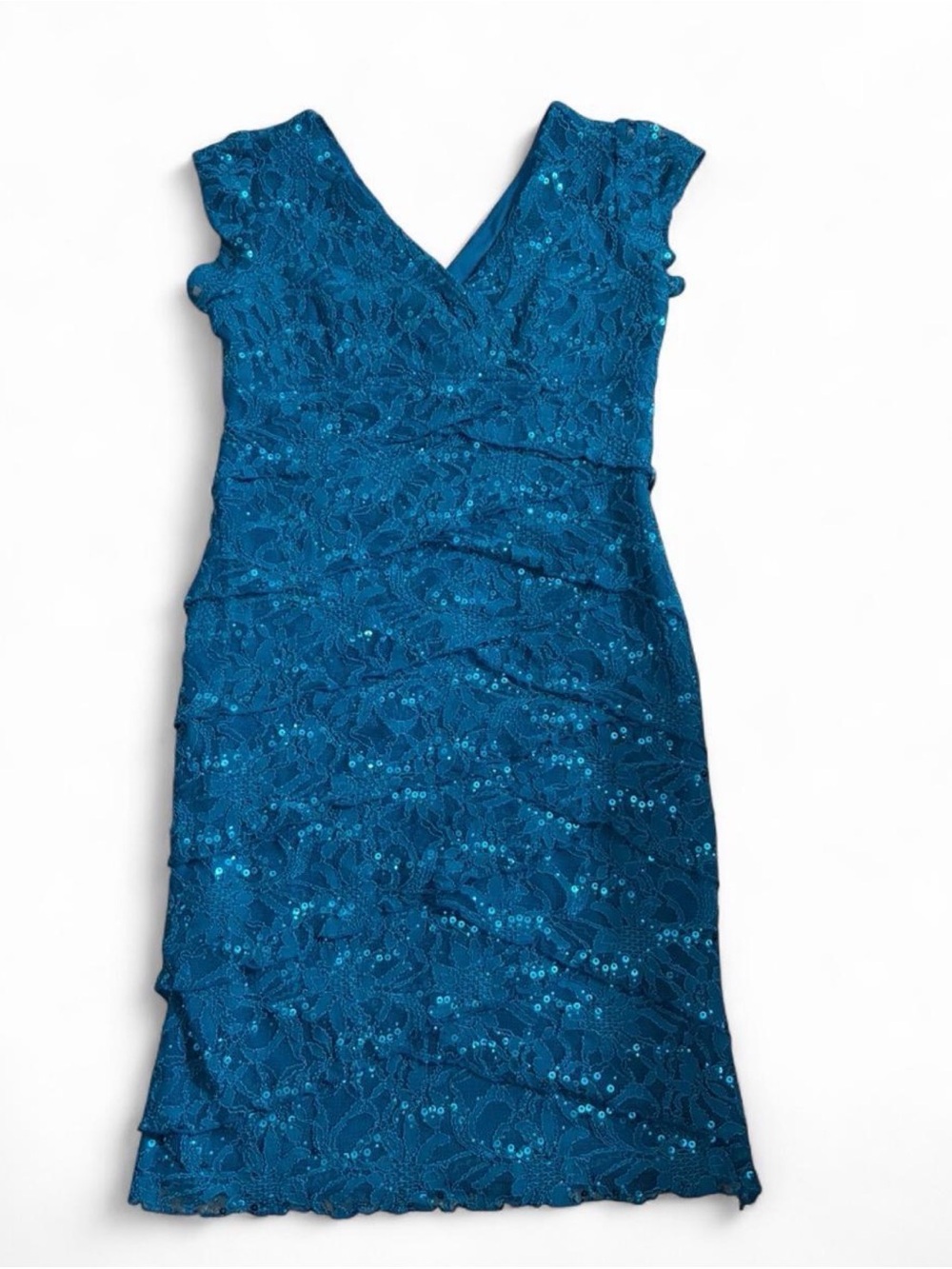 Scarlett Nite Teal Lace Sequin Midi Dress